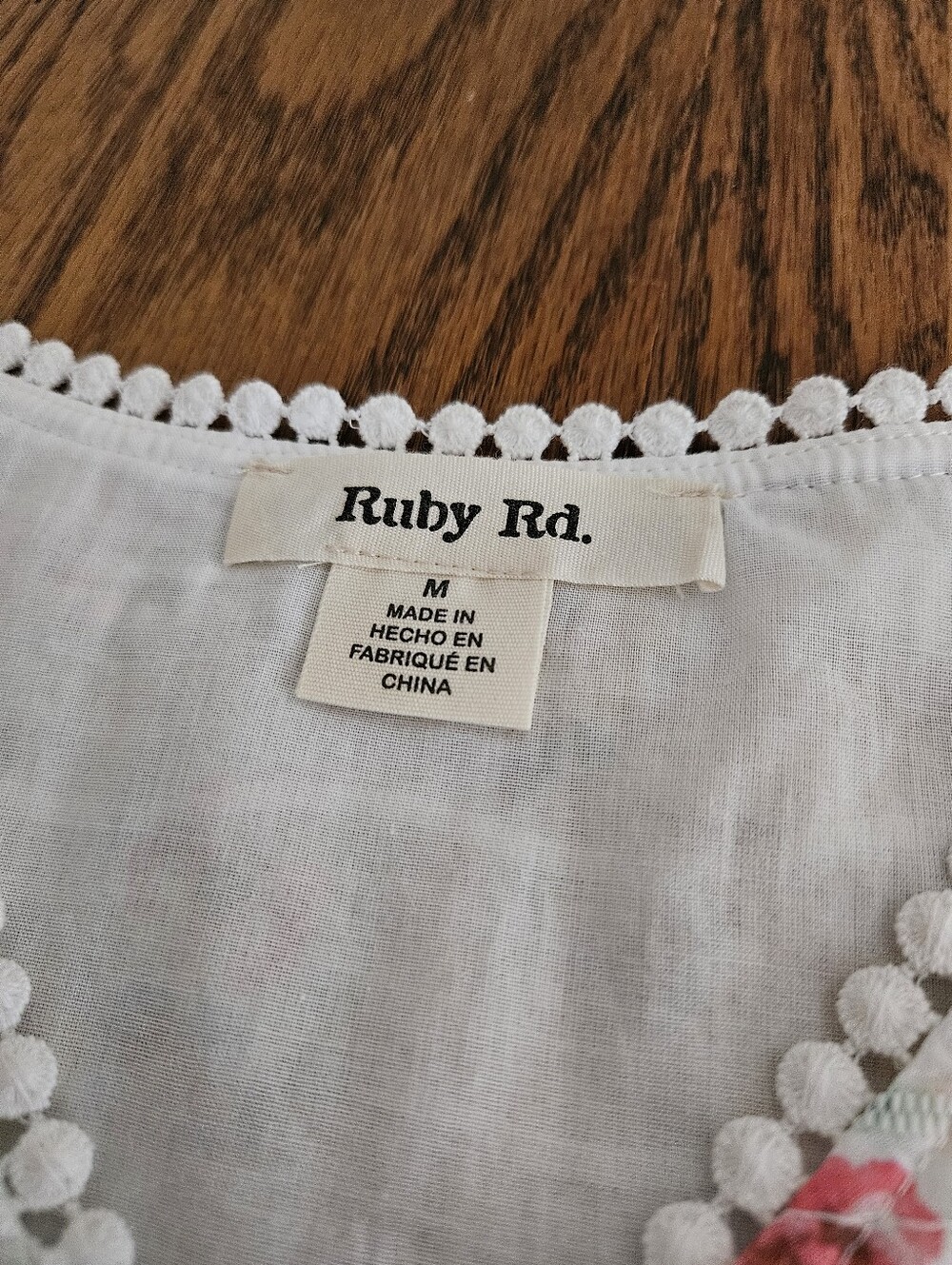 Ruby Rd. Floral Boho Tiered V'neck Mini Peasant Dress - Picture 6 of 9